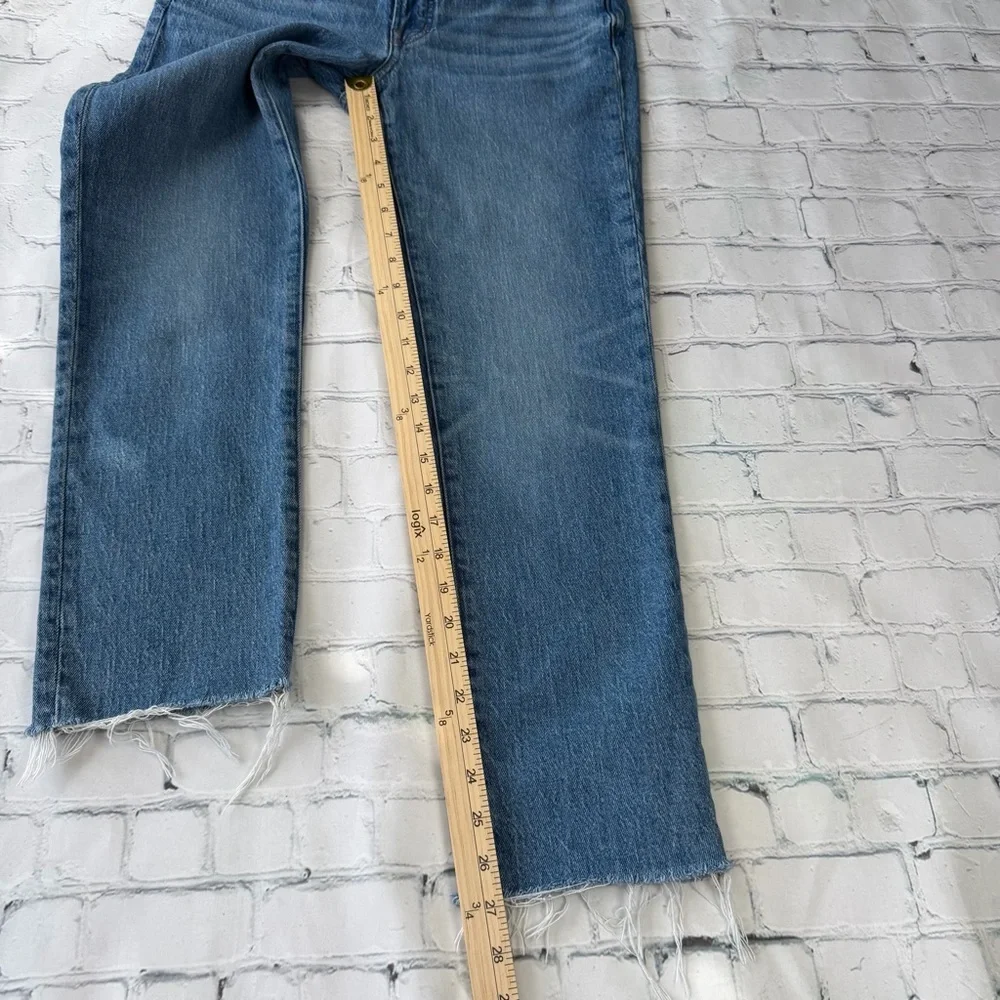 ✅ Madewell Light Blue Mid-Rise Perfect Vintage Jean frayed hem Size 27